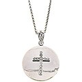 Sterling Silver 1/8ct TDW Diamond Cross Necklace