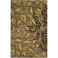 Hand-tufted Branches Beige Wool Rug (5' x 8')