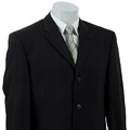 Pierre Cardin Men's Grey/ Blue Stripe Wool Suit