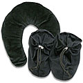 Soothera Black Therapeutic Hot/ Cold Neck Wrap and Spa Slippers