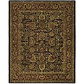 Handmade Classic Heirloom Navy/ Red Wool Rug (9'6 x 13'6)