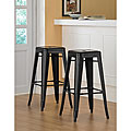 Tabouret 30-inch Black Metal Bar Stools (Set of 2)