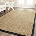 Hand-woven Sisal Natural/ Black Seagrass Runner (2'6 x 8')