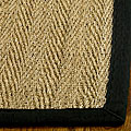 Hand-woven Diamonds Natural/ Black Seagrass Rug (3' x 5')