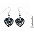 Pewter Celtic Heart-shape Love Earrings