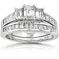 14k Gold 2ct TDW Emerald-cut Diamond Bridal Ring Set (H-I, SI-I)
