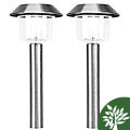 Stainless Steel White LED Solar Lights (Set of 12)