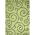 Hand-tufted Sarah Scrolls Lime Green Wool Rug (5' x 8')