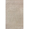 Handmade Alexa Neutrals and Textures Damask Sand Wool Rug (8' x 10')