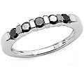 Malaika Silver 1/2ct TDW Black Diamond 5-stone Ring