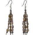 Silver Labradorite 3-strand Dangle Earrings (Thailand)