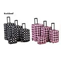 Rockland Deluxe Polka Dot 4-piece Expandable Luggage Set