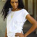 Cotton 'Side Cinch White' Tunic Blouse (Indonesia)