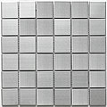 SomerTile 11-7/8x11-7/8-in Chromium Stainless 2-in Steel/Porcelain Mosaic Tile (Pack of 10)