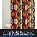 City Scene Retro Radar Red Shower Curtain