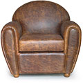 Classic Cigar-style Vintage Leather Club Chair