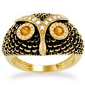 Meredith Leigh Silver Citrine and 1/8ct TDW Diamond Critters Ring (H, I1-I2)