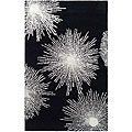 Handmade Soho Burst Black New Zealand Wool Rug (3'6 x 5'6)
