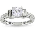 Miadora 10k Gold Created White Sapphire and 1/2ct TDW Diamond Ring (H-I, I2-I3)