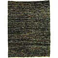 Hand-knotted All-Natural Charcoal Blue Runner (2'6 x 10')