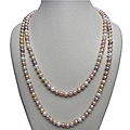 DaVonna Multi Pink FW Pearl 48-inch Endless Necklace (6.5-7 mm)