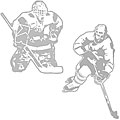 Hockey Forward and Goalie Sudden Shadows Wall Decal