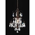 Brushed Oak 1-light Teardrop Crystal Chandelier