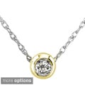 14k Gold 1/10ct TDW Diamond Solitaire Necklace with Gift Box (H-I, I1-I2)