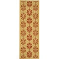 Indoor/ Outdoor St. Martin Natural/ Red Runner (2'4 x 9'11)