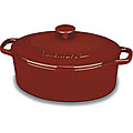 Cuisinart Chef's Red 5.5-quart Cast Iron Oval Covered Casserole