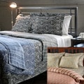Tuscan Reversible Paisley/Stripe Cotton 3-piece Duvet Cover Set