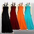 Evanese Women's Cross Tie Halter Dress