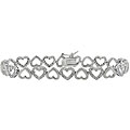 Sterling Silver 1/2ct TDW Diamond Open Heart Link Bracelet