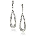 Sterling Silver 1/4ct TDW Diamond Teardrop Dangle Earrings