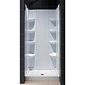 DreamLine White Shower Base and Back Walls Shower Kit