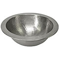 Large Round Copper Flat Lip Pewter Finish Bathroom Sink