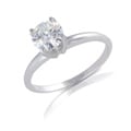 14k White Gold Round-cut Moissanite Solitaire Ring