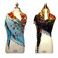 Embroidered Floral Silk Shawl