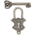 Blue Moon Manor House Silver Lock and Key Toggle Clasps (Set of 6)