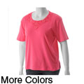 Nicole Ricci Women's Plus Size Crochet Neck Top