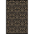 Damask Black Oriental Rug (5'3 x 7'7)