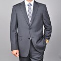 Bertolini Men's Black Wool/ Silk Pinstripe Suit