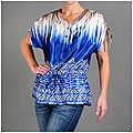 Kaelyn Max Women's Blue Tie-dye Print Top