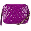 Made in Italy Patent Leather Violet Quilted Shoulder Bag