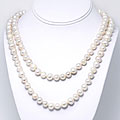 White Cultured Freshwater Pearl 60-inch Strand (9-10 mm)
