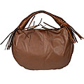 Made in Italy Desmo Brown Itaian Calfskin Woven Hobo