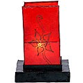 Leather and Iron 'Jasmine' Henna Table Lamp (Morocco)