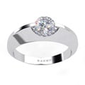 Danhov 14k Gold Cubic Zirconia and 1/10ct TDW Diamond Engagement Ring