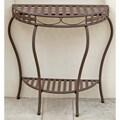 Santa Fe Nailhead 2-tier Half Moon Table