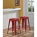 Tabouret 24-inch Red Metal Counter Stools (Set of 2)